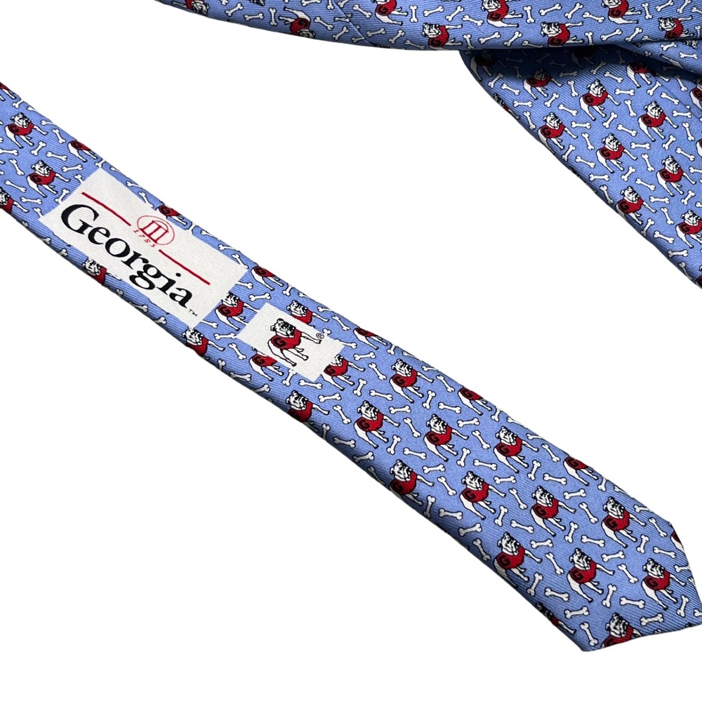 Vineyard Vines Tie Mens Blue Silk Georgia Bulldogs Custom Collection 58x3.5 - Picture 8 of 11